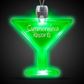 24" Green Martini Light-Up Pendant Necklace
